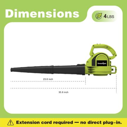 Grasstigon 210 MPH Electric Leaf Blower - Hình 2