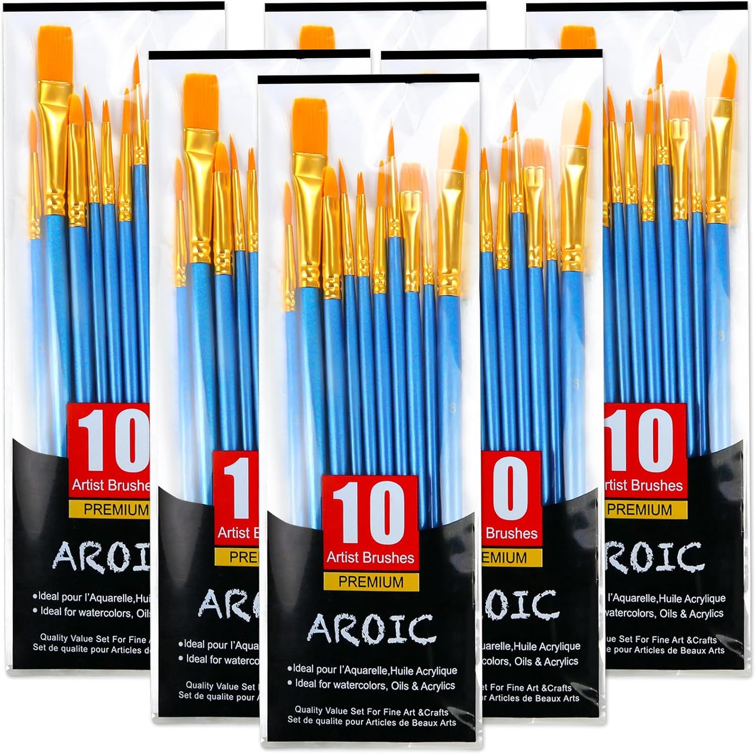 Oil Paint Brush Set - Premium 10-Piece Artist Set