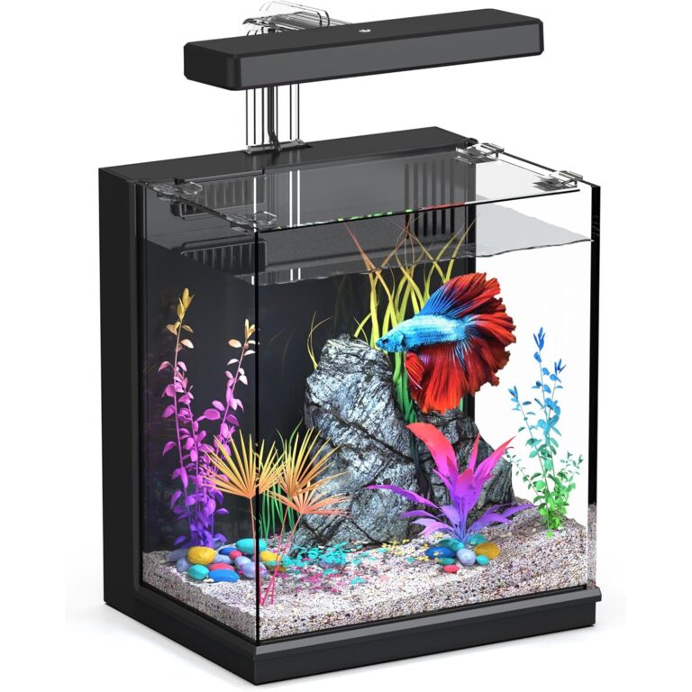 Compact Betta Fish Tank with LED Light & Bio-Ceramic Filter