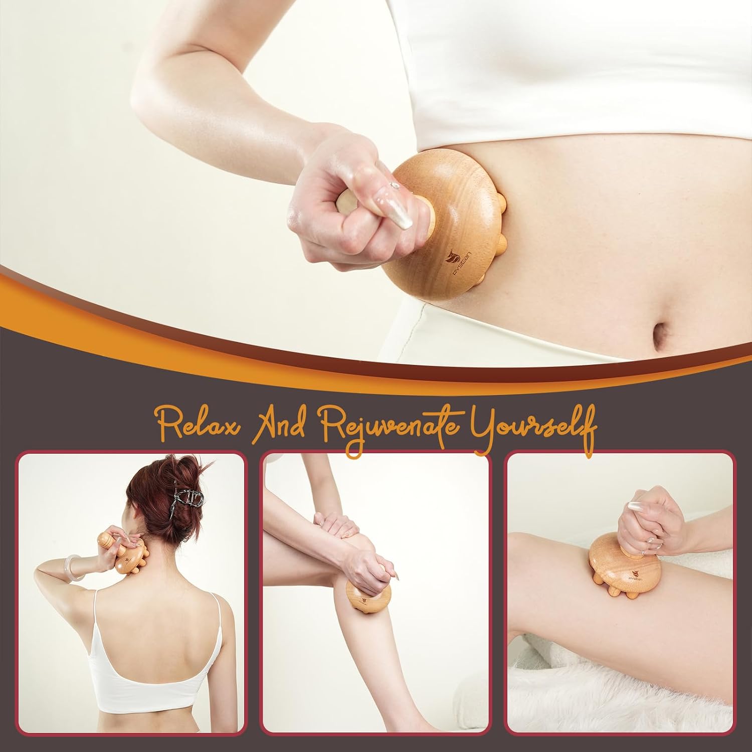 Pysean Wooden Mushroom Massager - Hình 2