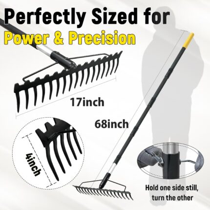 Telescopic Manganese Steel Rake - Hình 2