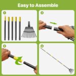 Compact Telescoping Garden Rake - Hình 7