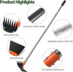 Versatile 60-inch Detachable Weeding Rake - Hình 6
