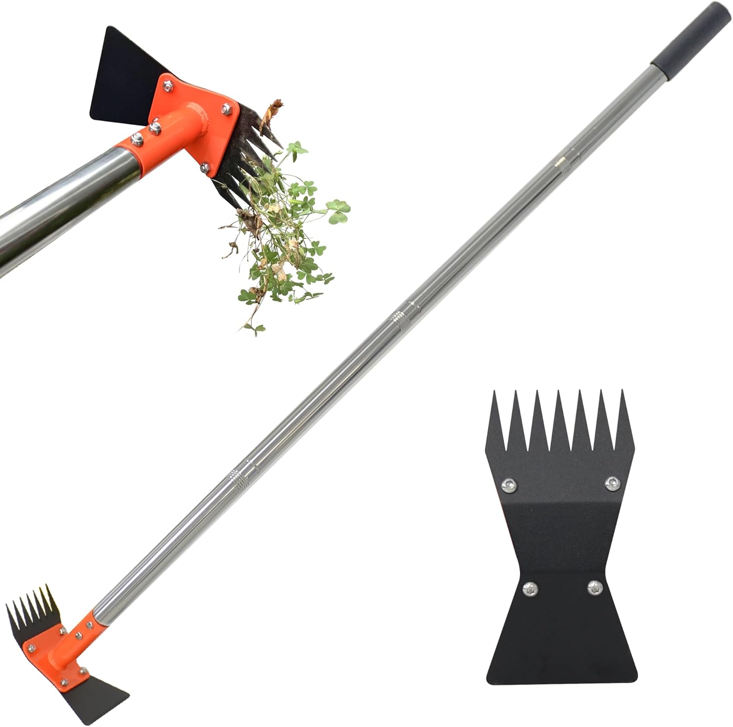 Adjustable Weeding Tool Versatile 60-inch Detachable Weeding Rake