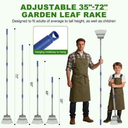 Adjustable Steel Tine Rake - Hình 2