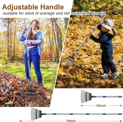 Collapsible Steel Leaf Rake - Hình 2
