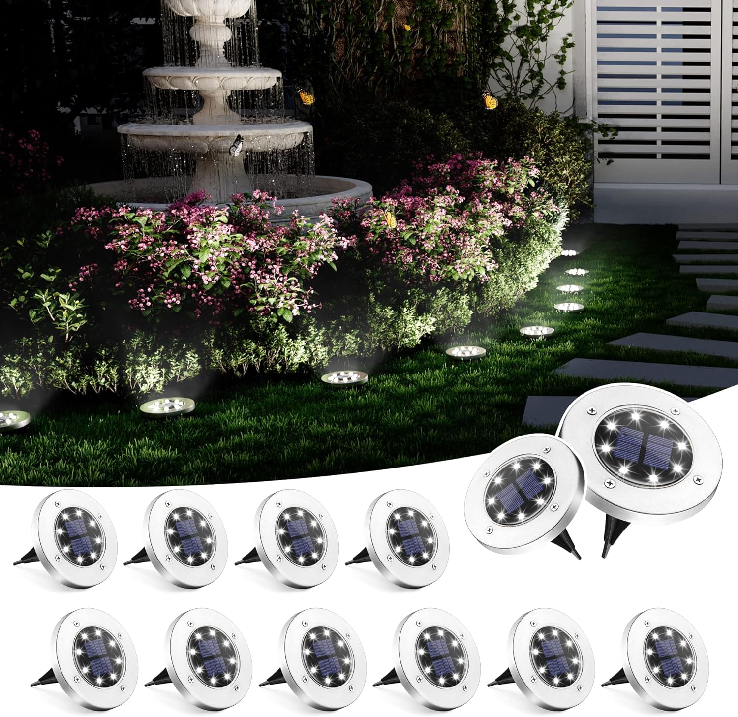 Solar Powered Ground Lights Solar Disk Ground Lights