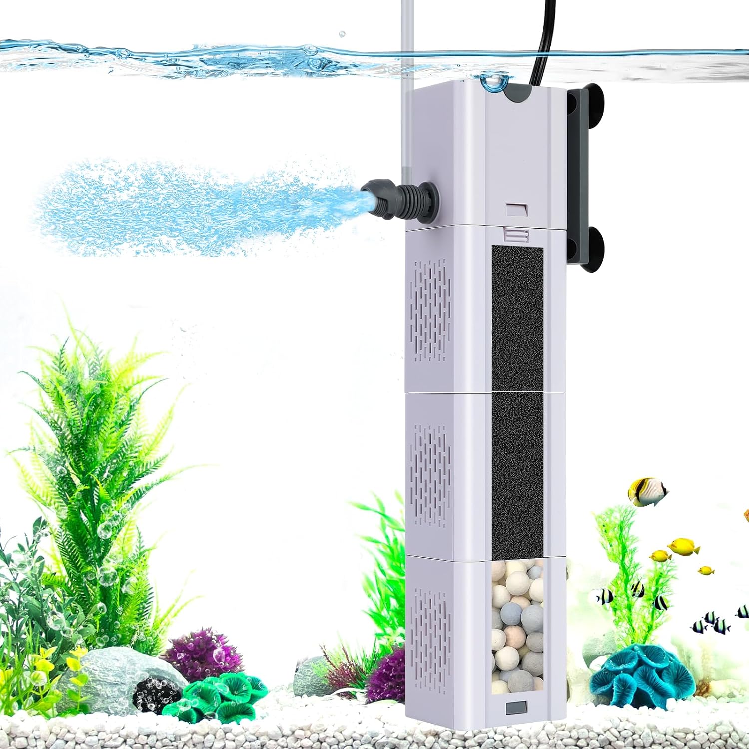 Double Deep Internal Aquarium Filter – Quiet for Crystal Clear Water — view 10