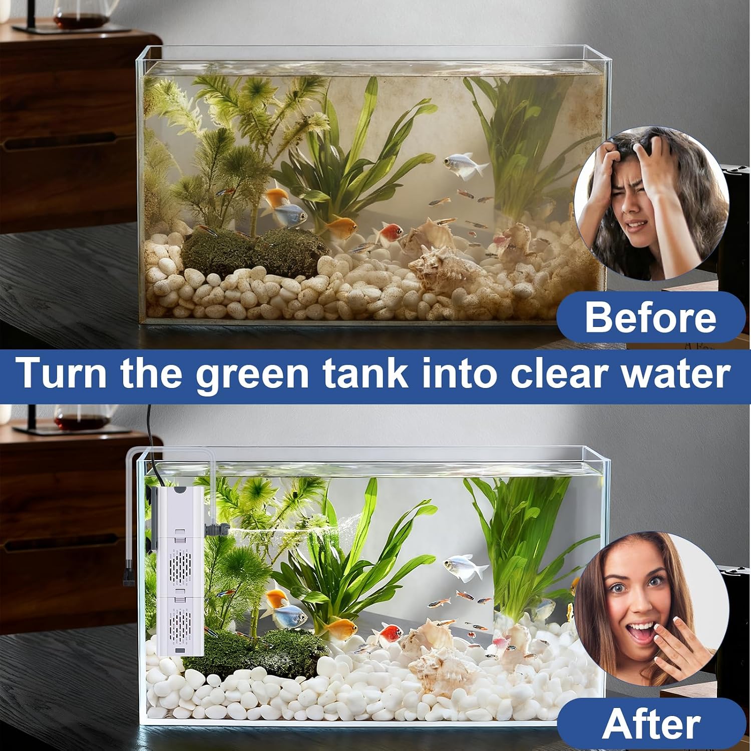 Double Deep Internal Aquarium Filter – Quiet for Crystal Clear Water — view 6