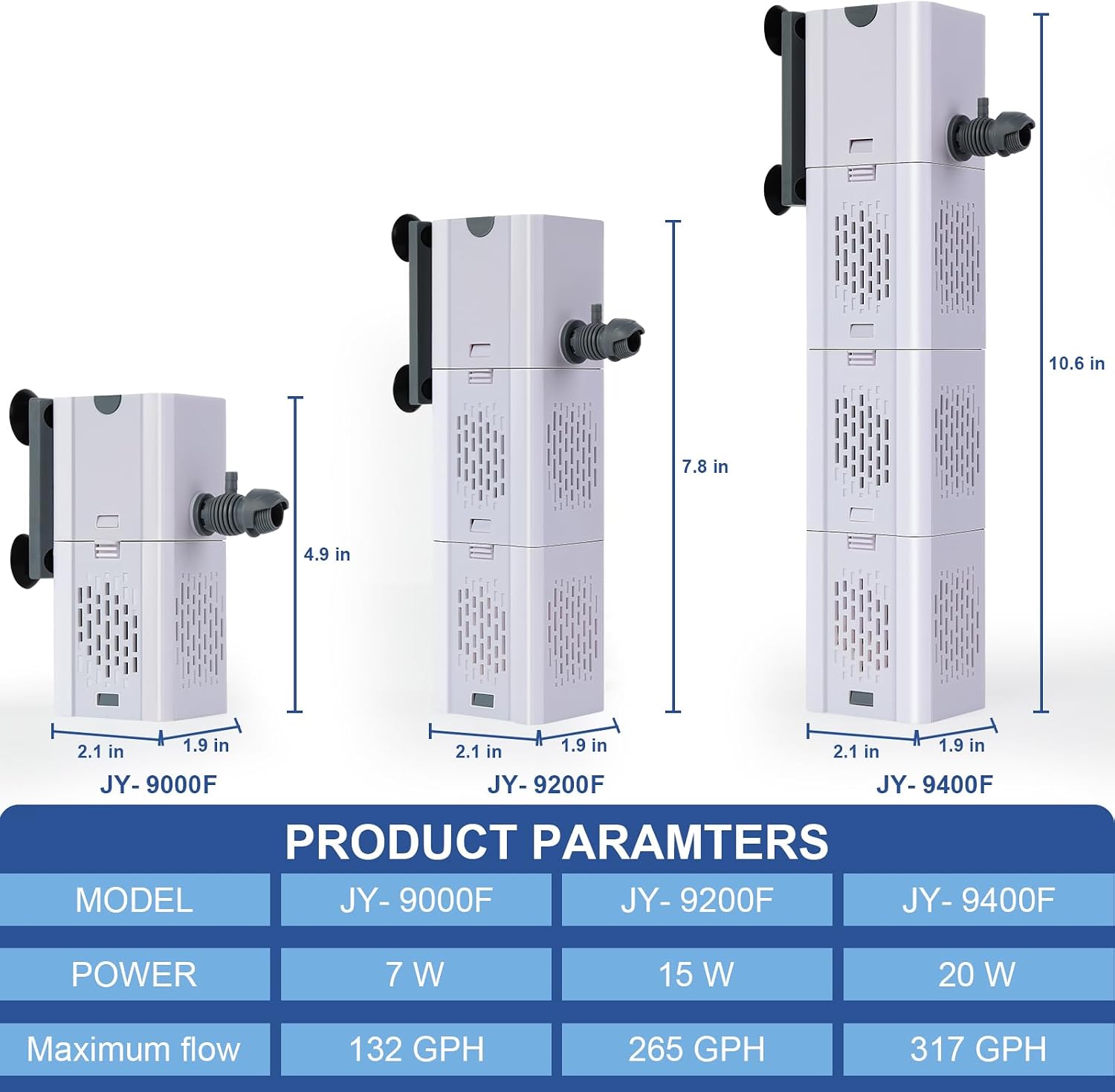 Double Deep Internal Aquarium Filter – Quiet for Crystal Clear Water — view 7