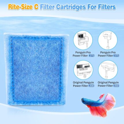 Blue Aquarium Filter Cartridges for Penguin Power Filters (6-Pack) — view 2