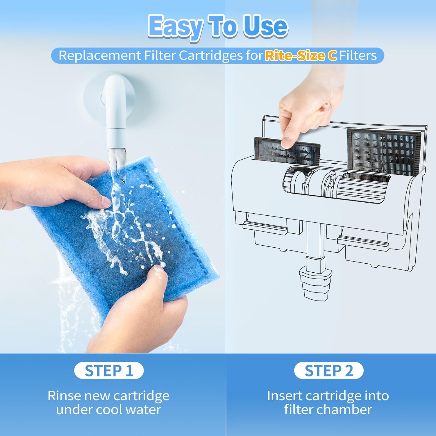 Blue Aquarium Filter Cartridges for Penguin Power Filters (6-Pack) — view 5