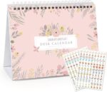 Pink Floral Desk Calendar
