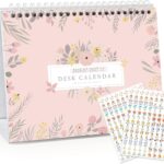 Pink Floral Desk Calendar