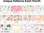 Pink Floral Desk Calendar
