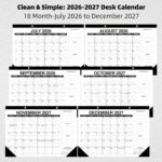 Large 18-Month Desk Pad Calendar