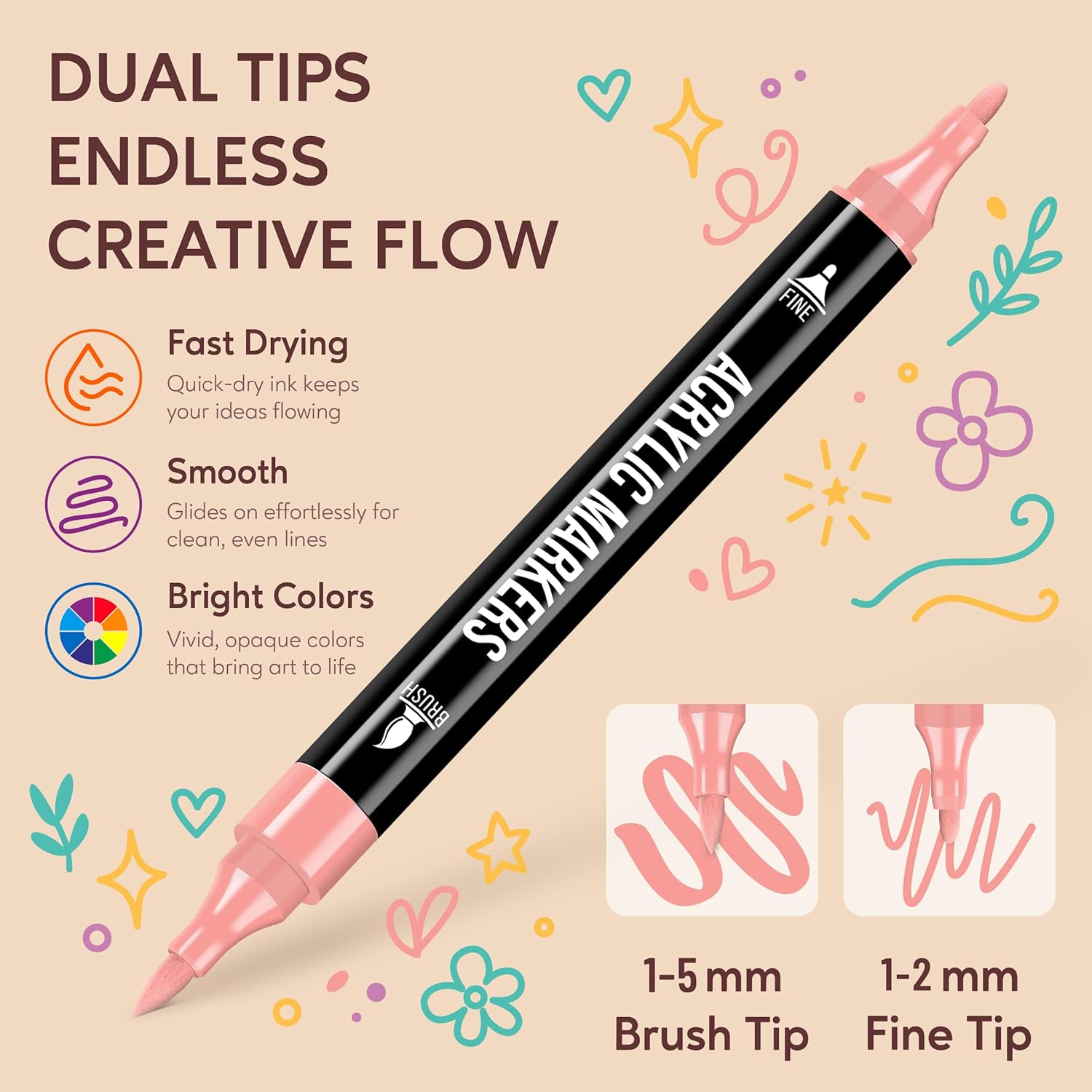 Dual-Tip Acrylic Markers