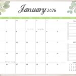 Botanical Greenery Desk Calendar