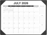 Large Black Corner Desk Pad Calendar