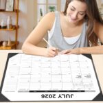 Large Black Corner Desk Pad Calendar