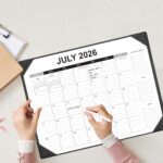Large Black Corner Desk Pad Calendar