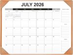 Large Black Corner Desk Pad Calendar