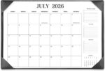 Executive Black Leatherette Desk Calendar Pad