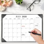Executive Black Leatherette Desk Calendar Pad