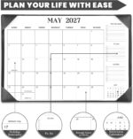 Executive Black Leatherette Desk Calendar Pad