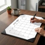 Executive Black Leatherette Desk Calendar Pad