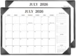 Executive Black Leatherette Desk Calendar Pad