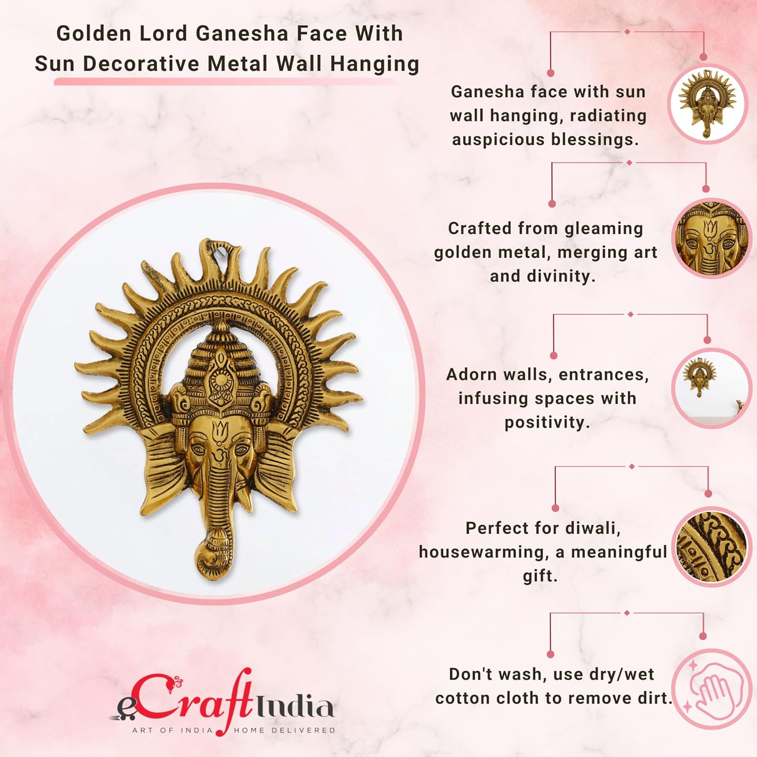 Brass Ganesha Sun Aura