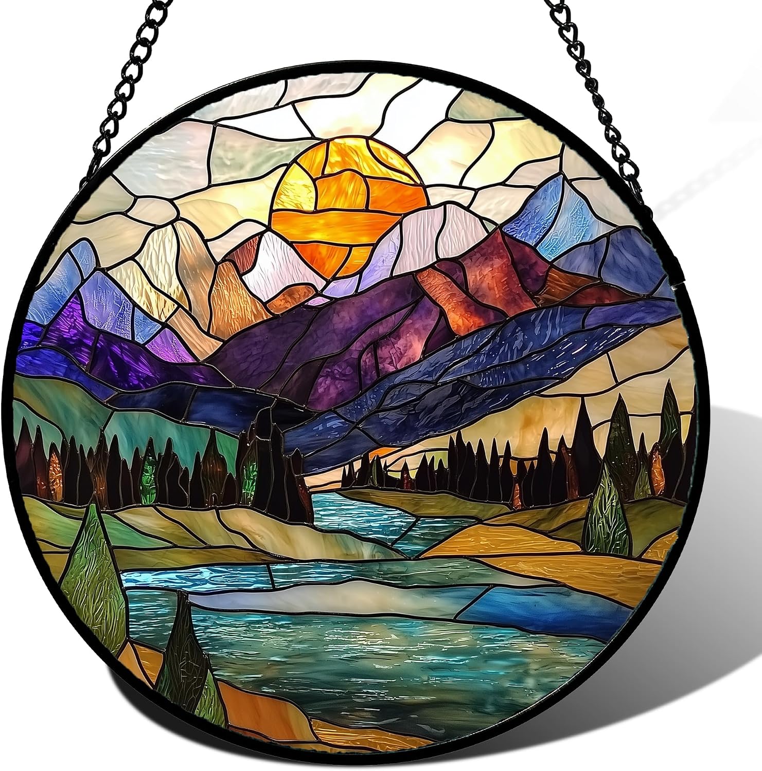 Sunset Forest Stained Glass