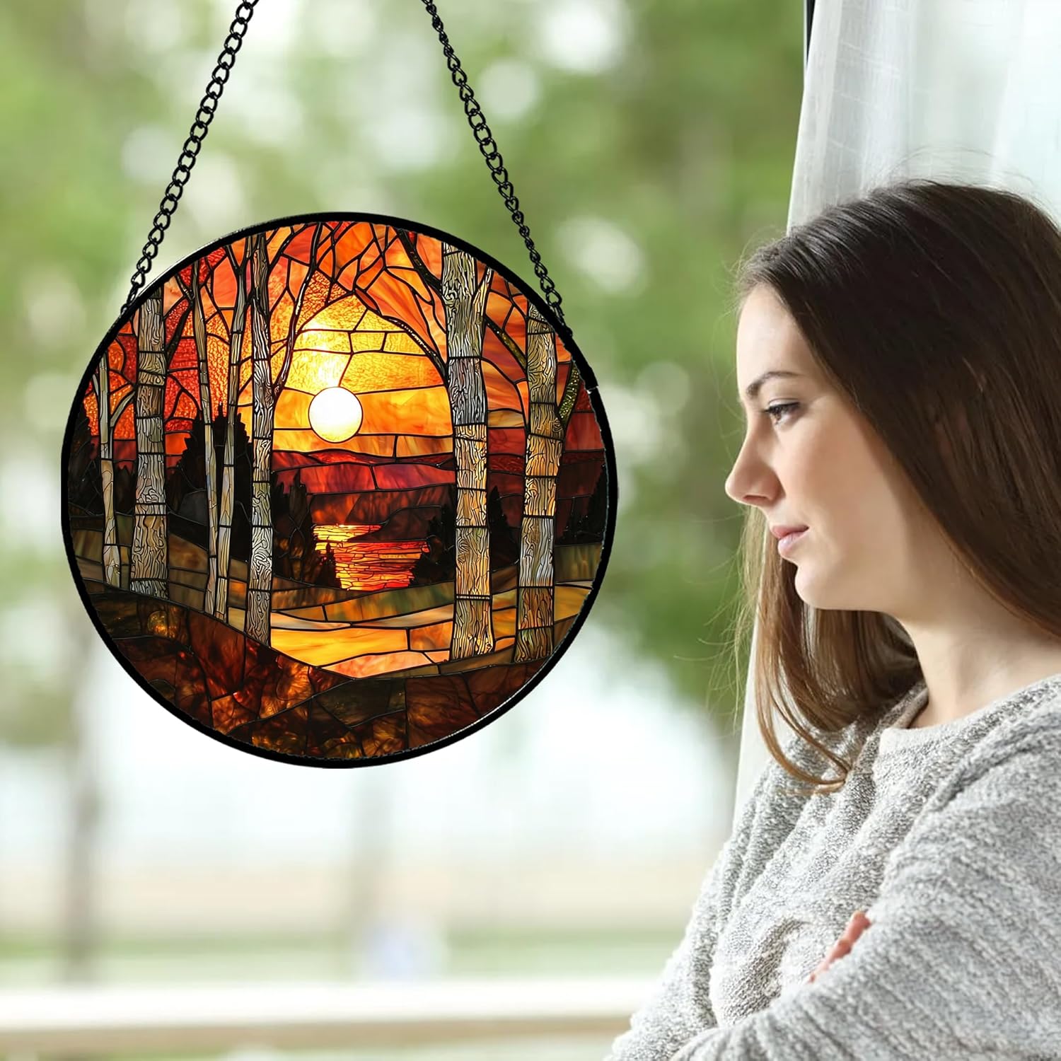 Sunset Forest Stained Glass