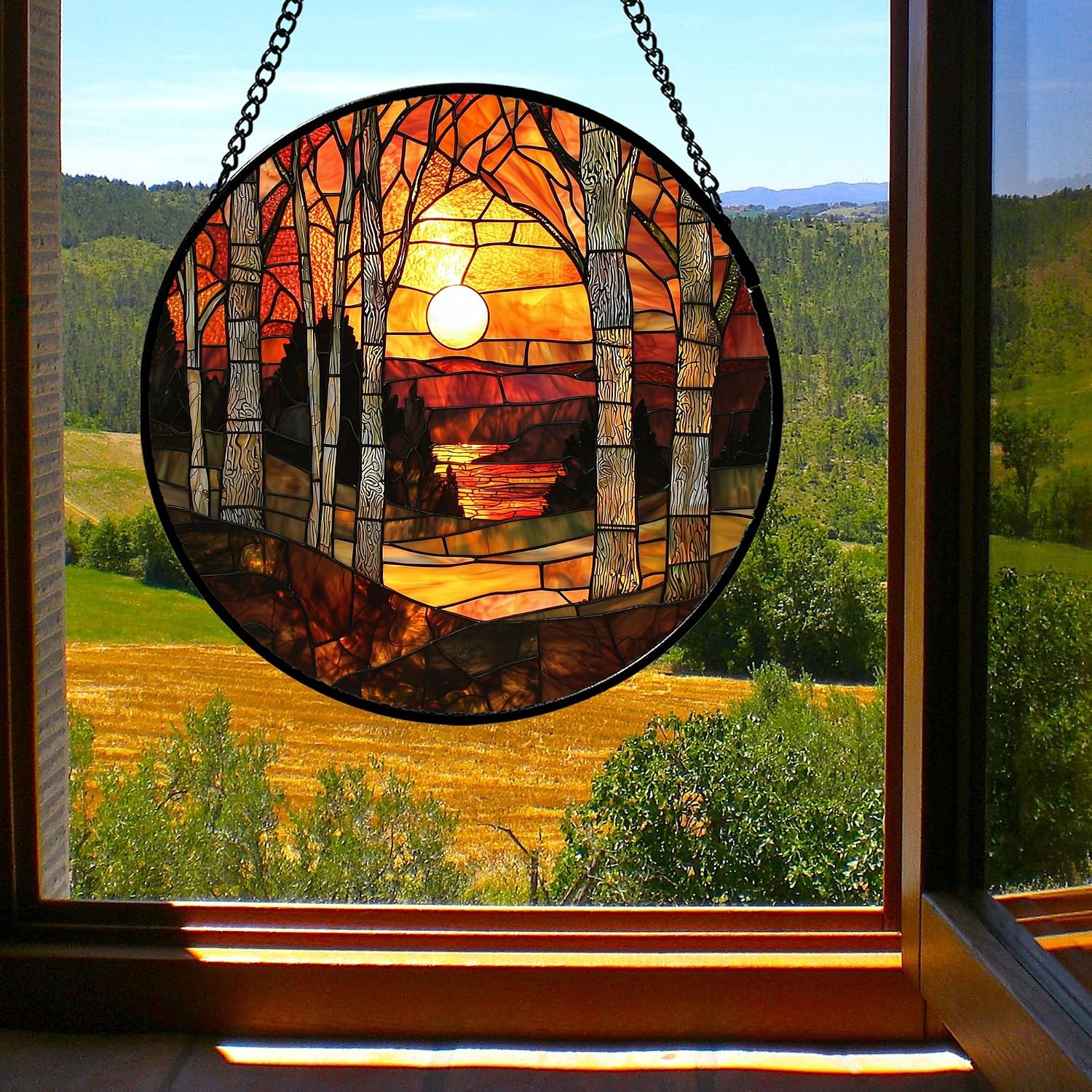 Sunset Forest Stained Glass
