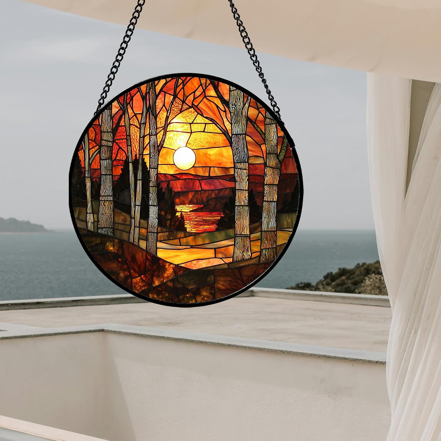 Sunset Forest Stained Glass
