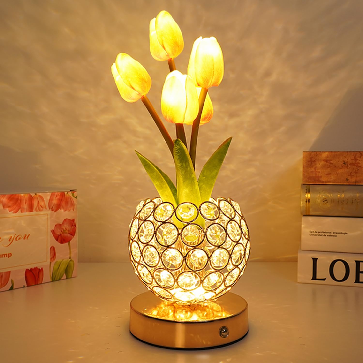 Radiant Sunflower Crystal Table Lamp