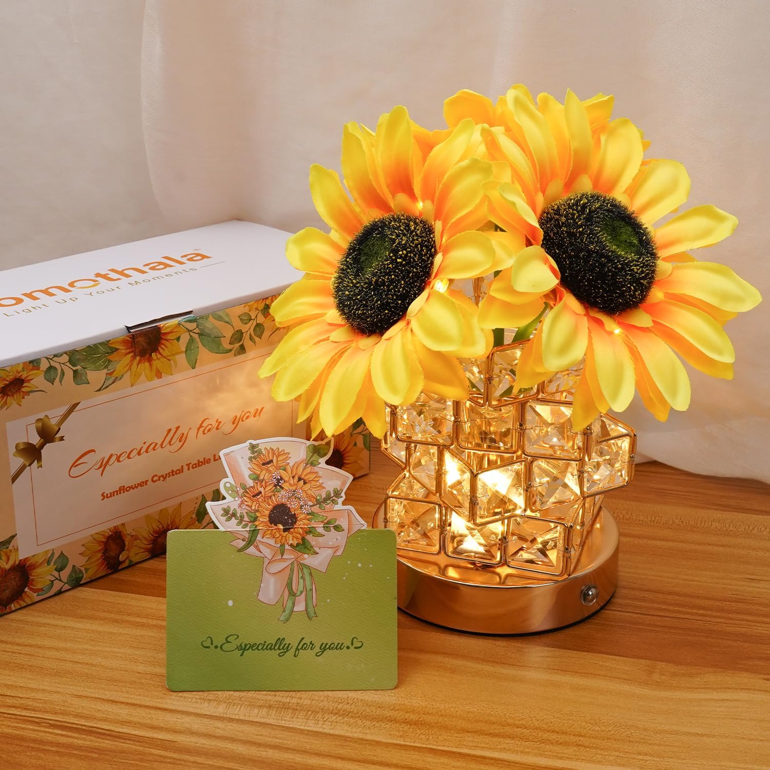 Radiant Sunflower Crystal Table Lamp