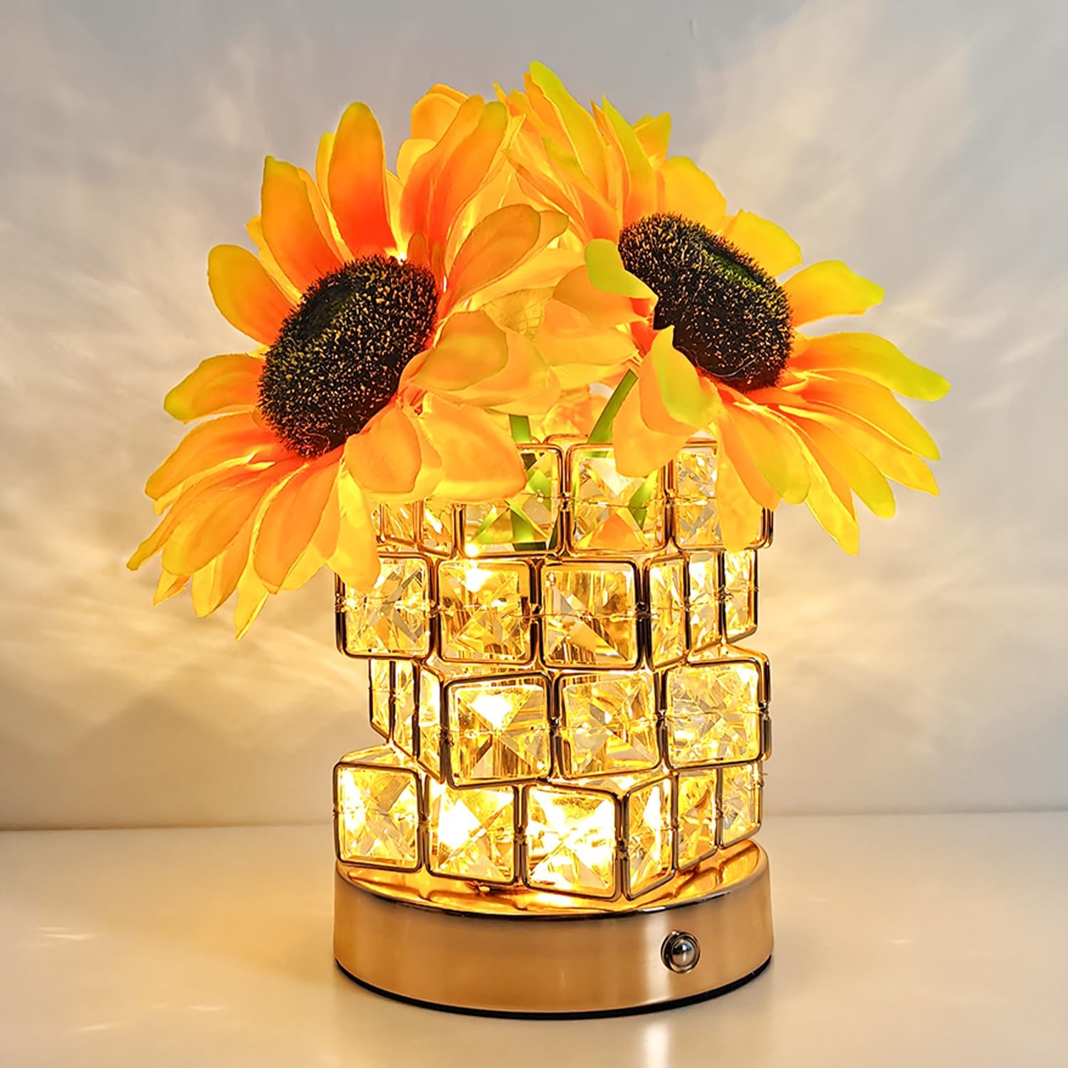 Radiant Sunflower Crystal Table Lamp