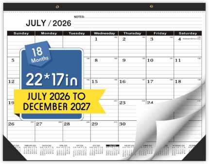 Extra Large Desk Calendar 2026-2027