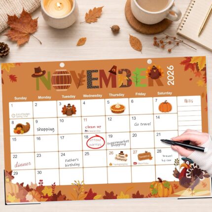 Seasonal Theme Desk Calendar 2026-2027