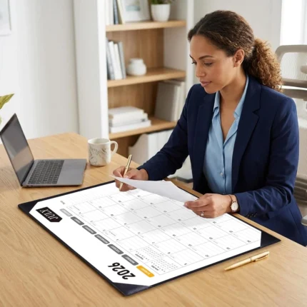 Large Black Desk Calendar 2026-2027