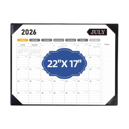 Large Black Desk Calendar 2026-2027