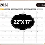 Large Black Desk Calendar 2026-2027