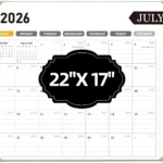 Large Black Desk Calendar 2026-2027