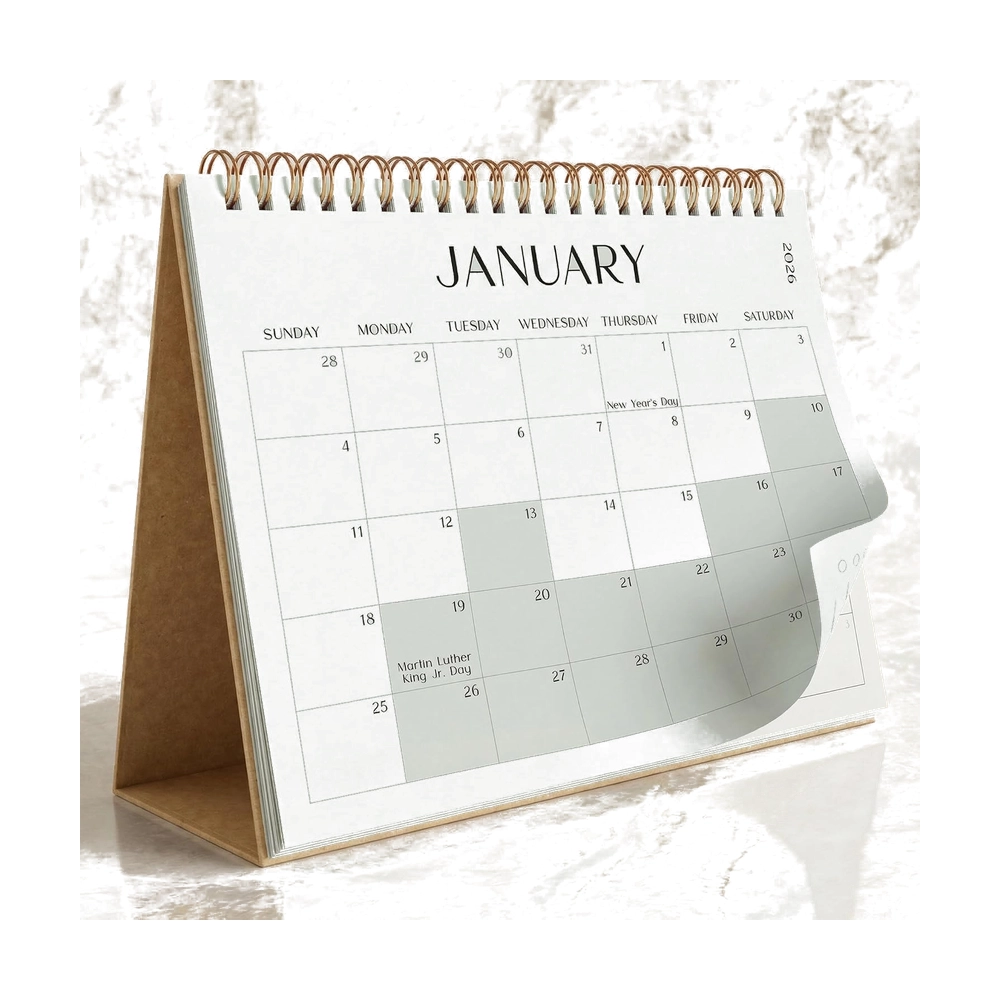 Desk Calendar Minimalist Standing Desk Calendar 2026-2027