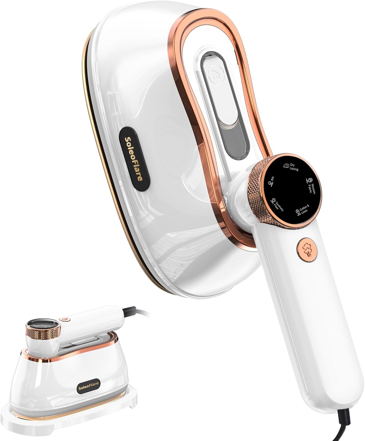SoleoFlare 1200W Rose Gold Handheld Garment Steamer