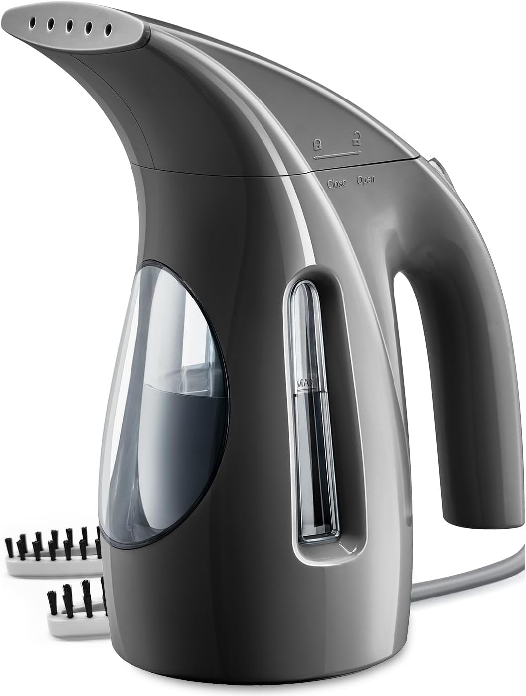 Compact Gray Handheld Garment Steamer for Travel & Home