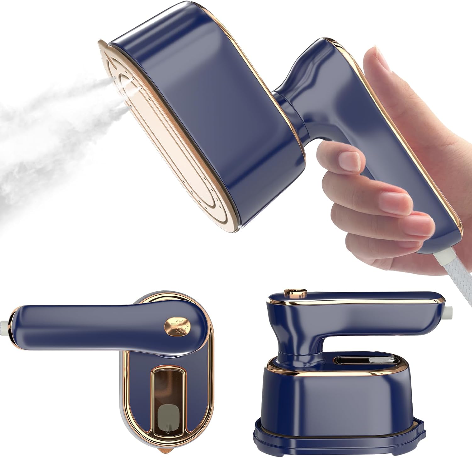Portable White Gold Travel Steam Iron