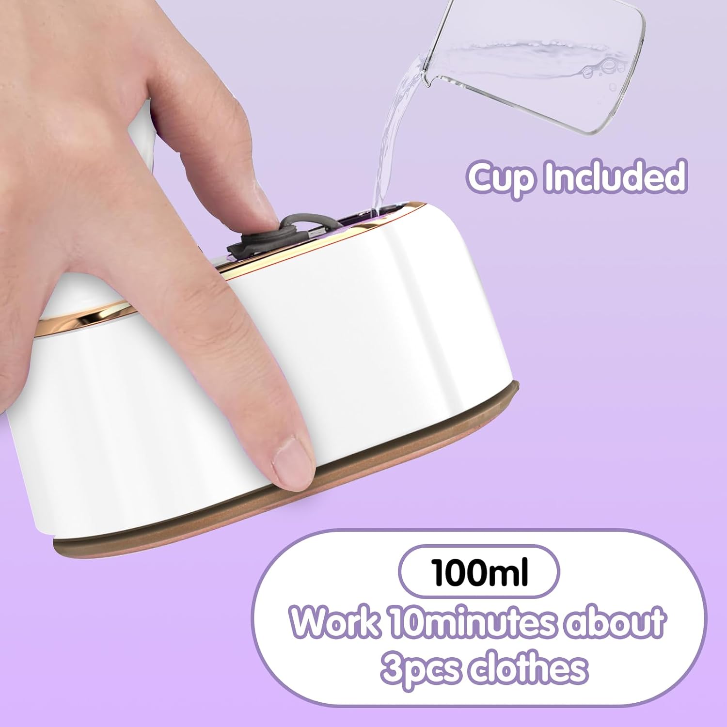 Portable White Gold Travel Steam Iron
